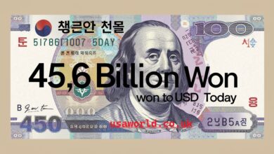 45.6 billion won to usd today